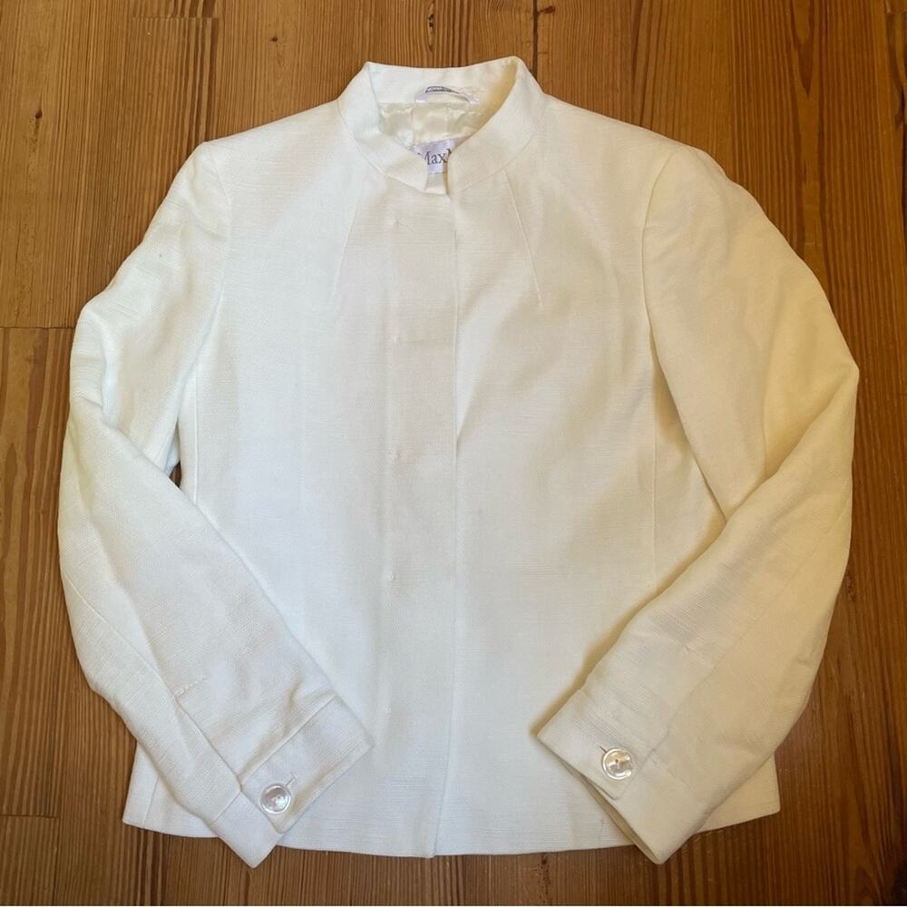 MaxMARA white hidden button blazer SIZE 4